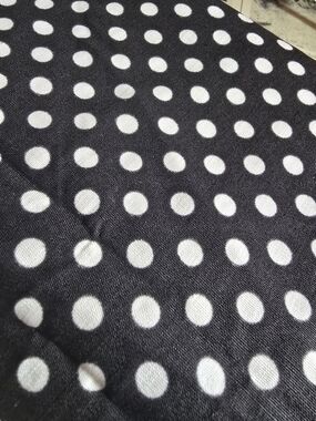 Black and White Polka Dot Fabric 44"× 44"
